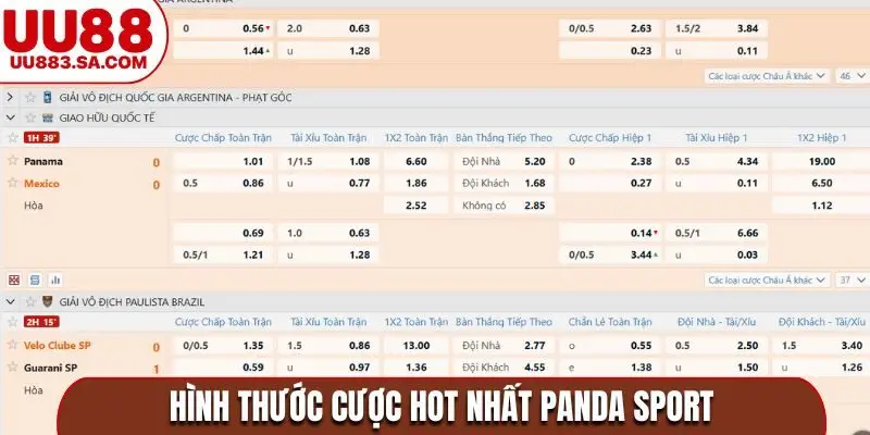 Hình thước cược HOT nhất Panda Sport